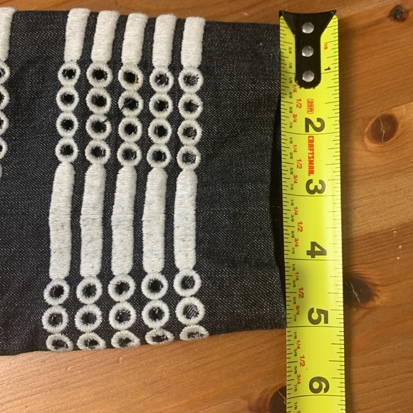 Anna Sui Black Denim Jacket, Fully Lined, Pockets,  Embroidery that Pops - Picture 11 of 15